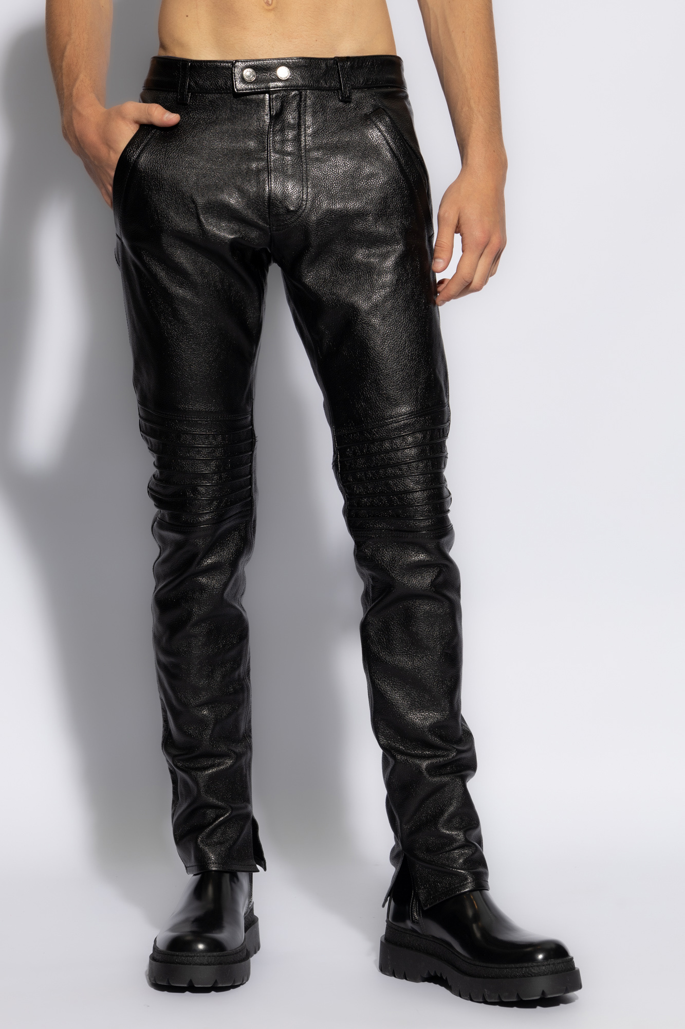 Dsquared2 leather hot sale pants